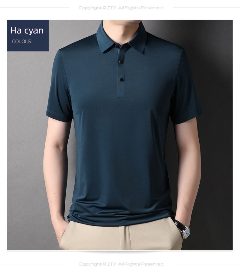 summer Polo shirt business affairs Cool feeling No iron Short sleeve T-shirt