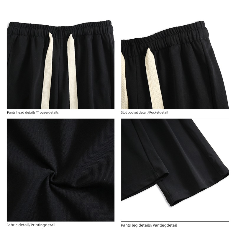 Retro Simple leisure street Broad leg Sagging sensation sweatpants