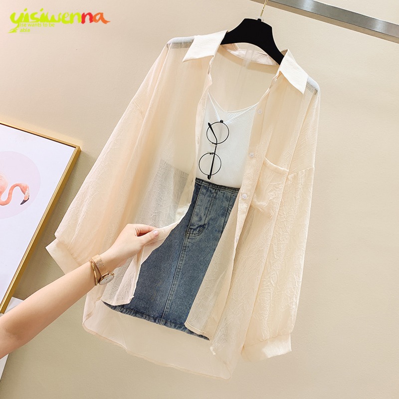 Long sleeve Sunscreen Thin money loose coat Versatile Minority Cardigan
