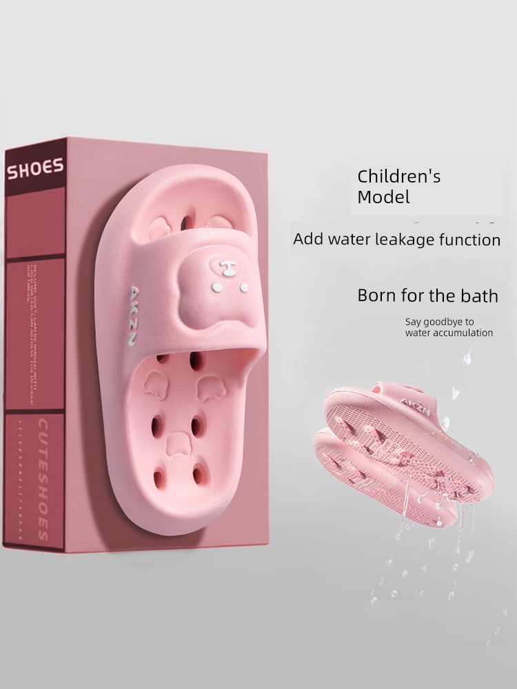 Children's Hollow-Out Water-Draining Slippers, Kids' All-Season Indoor Bathroom Non-Slip Eva Sandals for Boys and Girls — 4