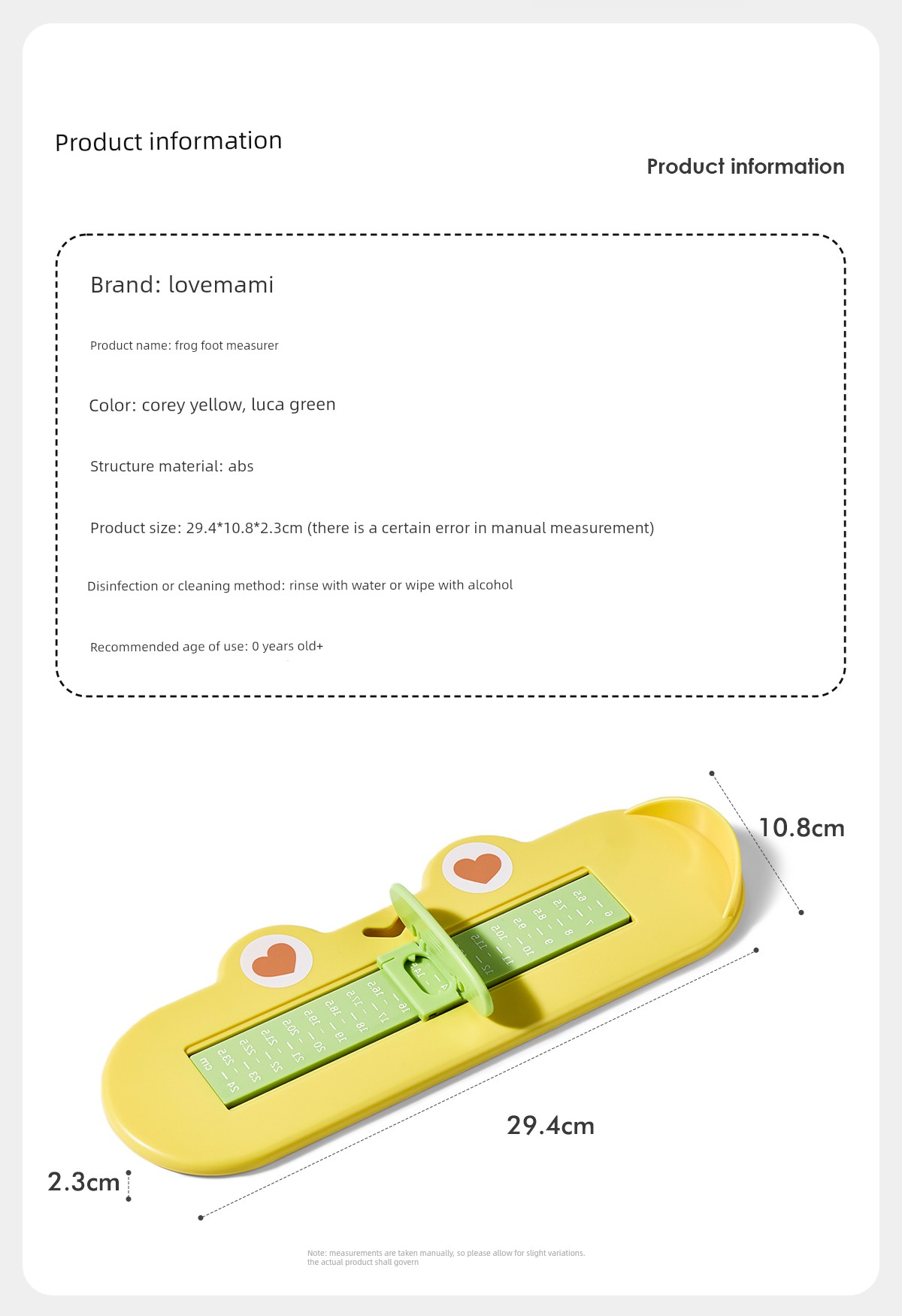 Baby Foot Measurer, Children's Measuring Instrument, Accurate Home Use Foot Length and Shoe Insole Length Measuring Ruler, Baby Measuring Tool, Child — 12
