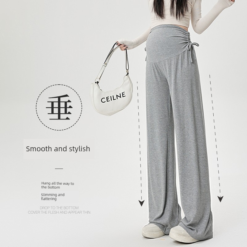 Maternity Pants, Wide-Leg Pants, Summer Thin Style, Outerwear, 2026 New Autumn Style, Long Pants, Late Pregnancy, Non-Tightening on the Belly, Casual — 5
