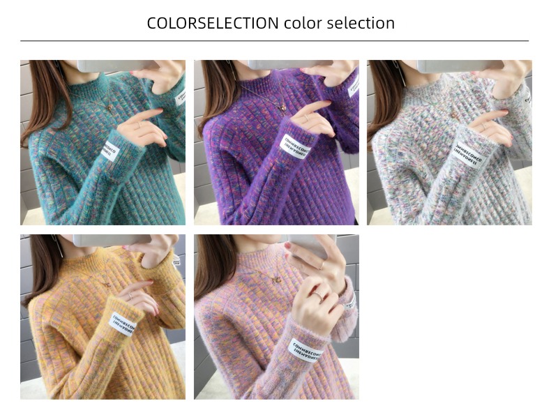 No hair loss schoolgirl High collar Imitation mink Plush sweater female winter thickening 2022 new pattern Undershirt Autumn and winter