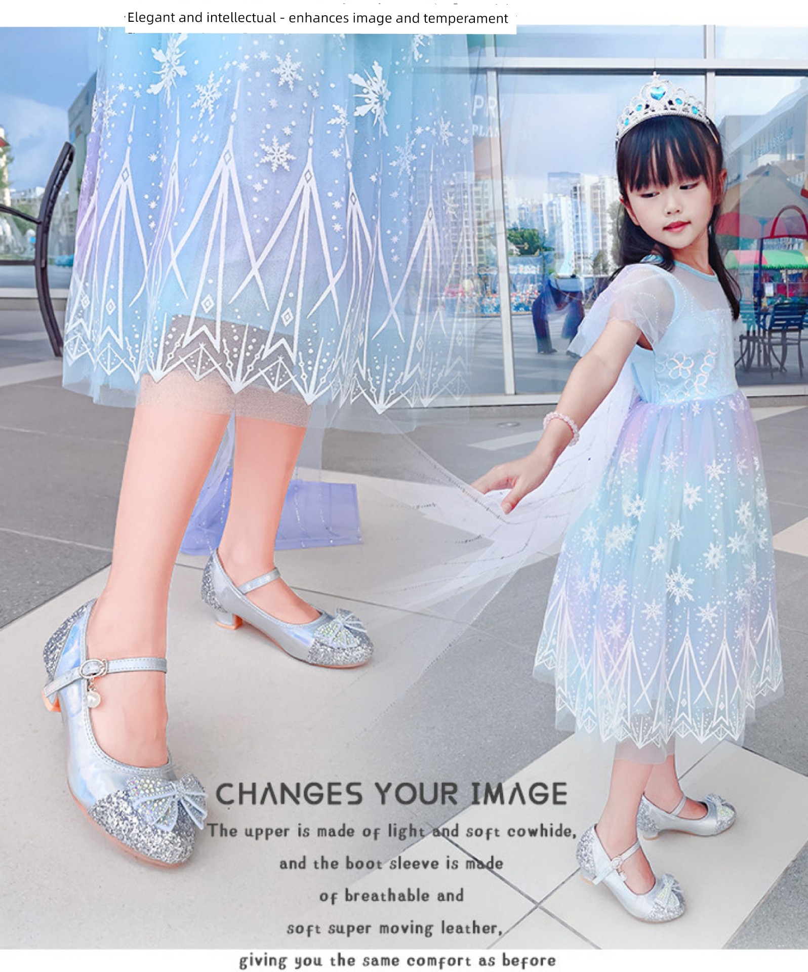 High Heel Elsa New Arrival Dance Children's Leather Shoes — 10