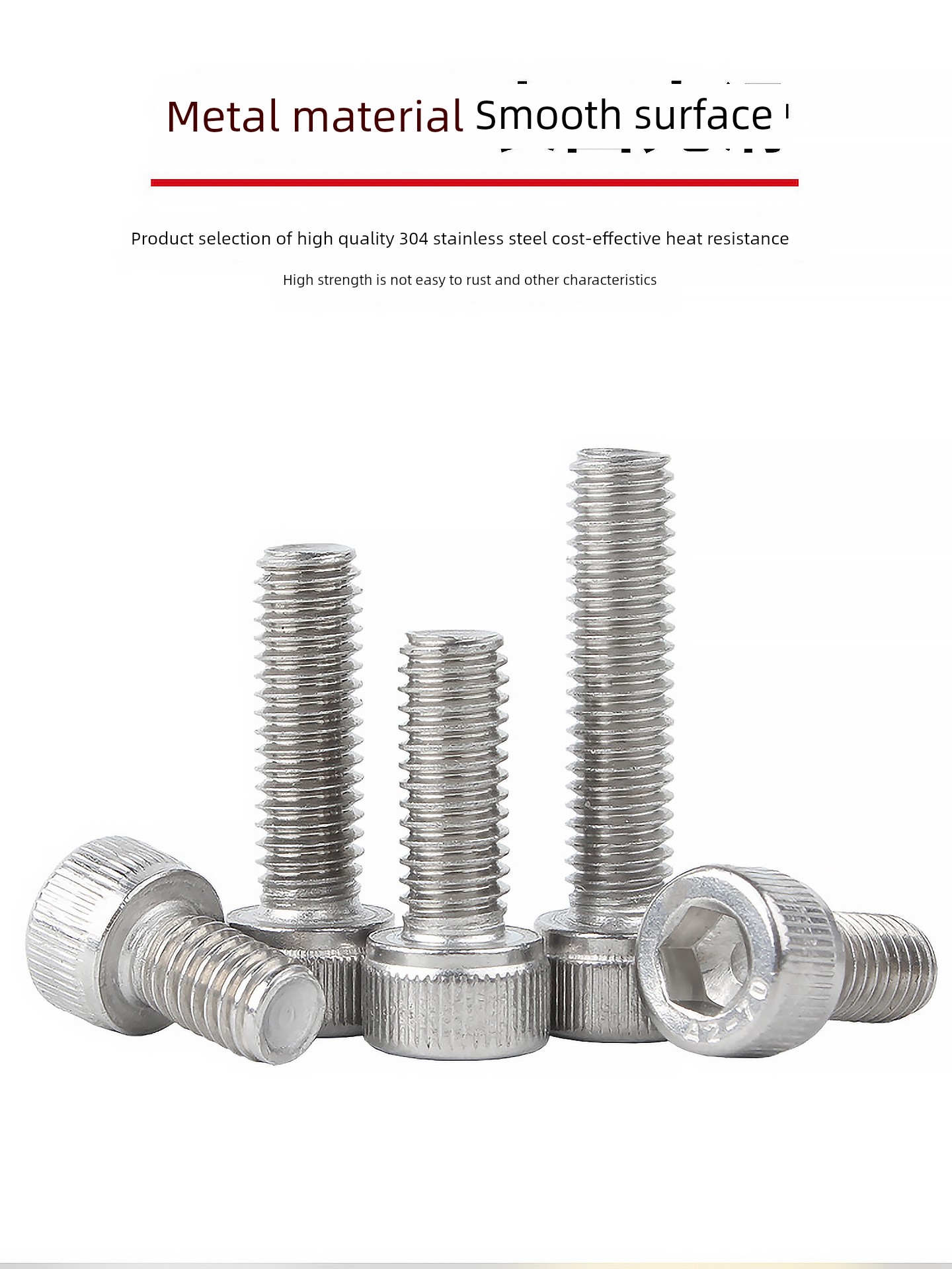 5m6 304 Stainless Steel Cylindrical Head Hexagon Socket Head Cap Screw