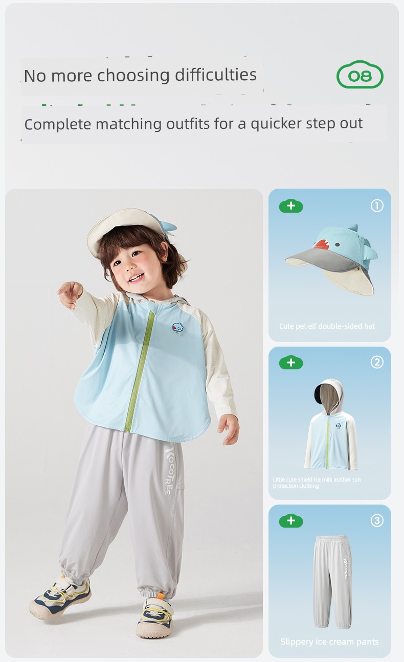Kk Tree Baby Sun Protection Clothing Children's Summer Original Yarn Sun Protection Clothing Boys and Girls Anti-Uv Cloak Style Jacket — 32