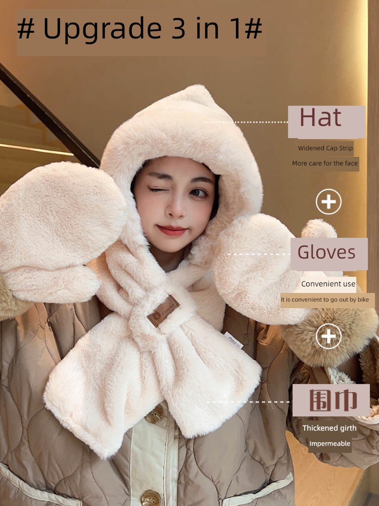 lovely female Autumn and winter 2022 Hot money Hat scarf