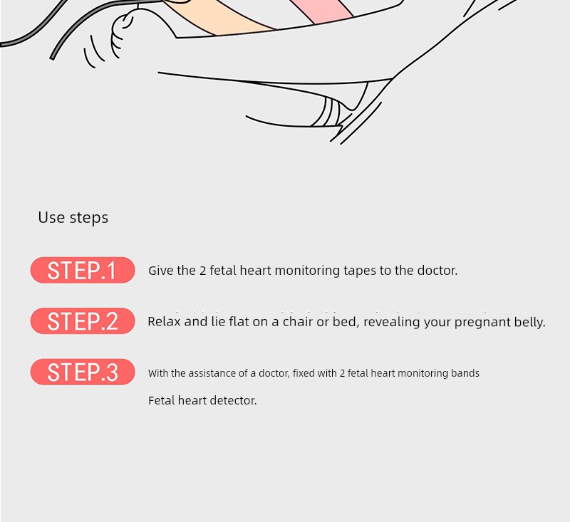 Dedicated 2 Pregnancy Prenatal Examination Long Fetal Heart Monitoring Belt — 16