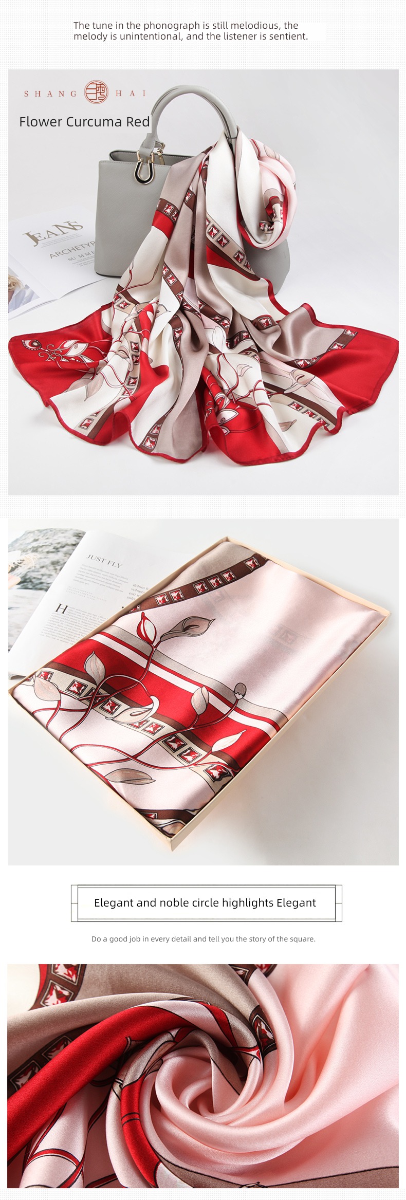 Shanghai Story female Gift box To Mom high-grade Silk scarf