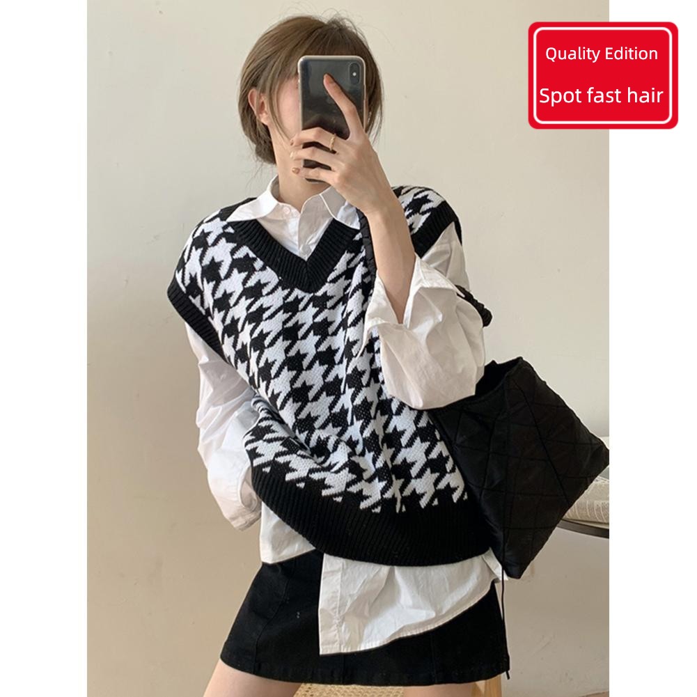 loose coat female spring and autumn Korean version easy shirt Vest vest