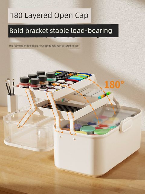 Art tool box for household multi-function drawing tools universal storage folding student organization box storage box