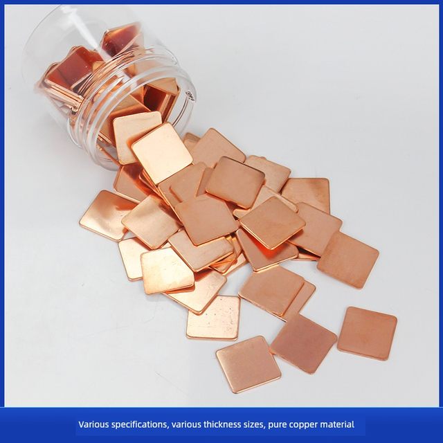 100-piece CPU laptop cooling copper chip, mobile phone pure copper chip graphics card thermal conductivity red copper chip DIY modification