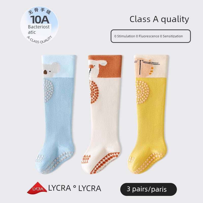 Baby Knee-High Socks for Spring and Autumn, Non-Slip, Over-The-Knee Floor Socks, Class A, Non-Tightening, Knee Protection, Crawling and Walking Cartoon — 1