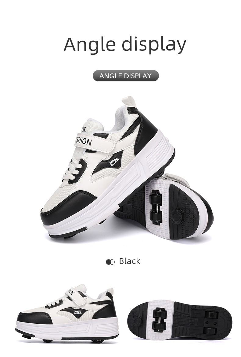 Heelys Shoes for Girls, Invisible Four-Wheel Retractable Children's Shoes, 4-Wheel Adult Roller Skates for Travel, Suitable for Girls Aged 6 to 12 — 24