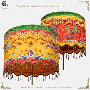 Cloud-Patterned Brocade Jacquard Canopy, Buddha's Head Cover, Embroidered Dragon Canopy, Temple Banner, Canopy, and Umbr