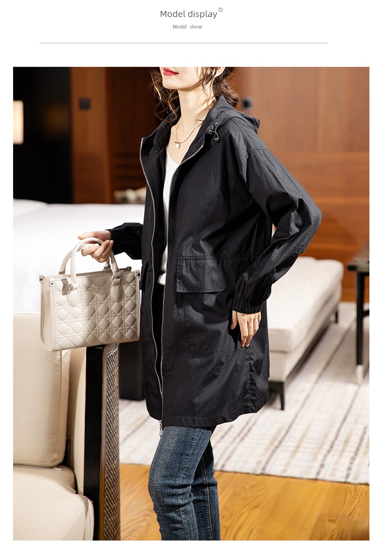 easy Fat mm Casual and versatile popular Hooded Windbreaker