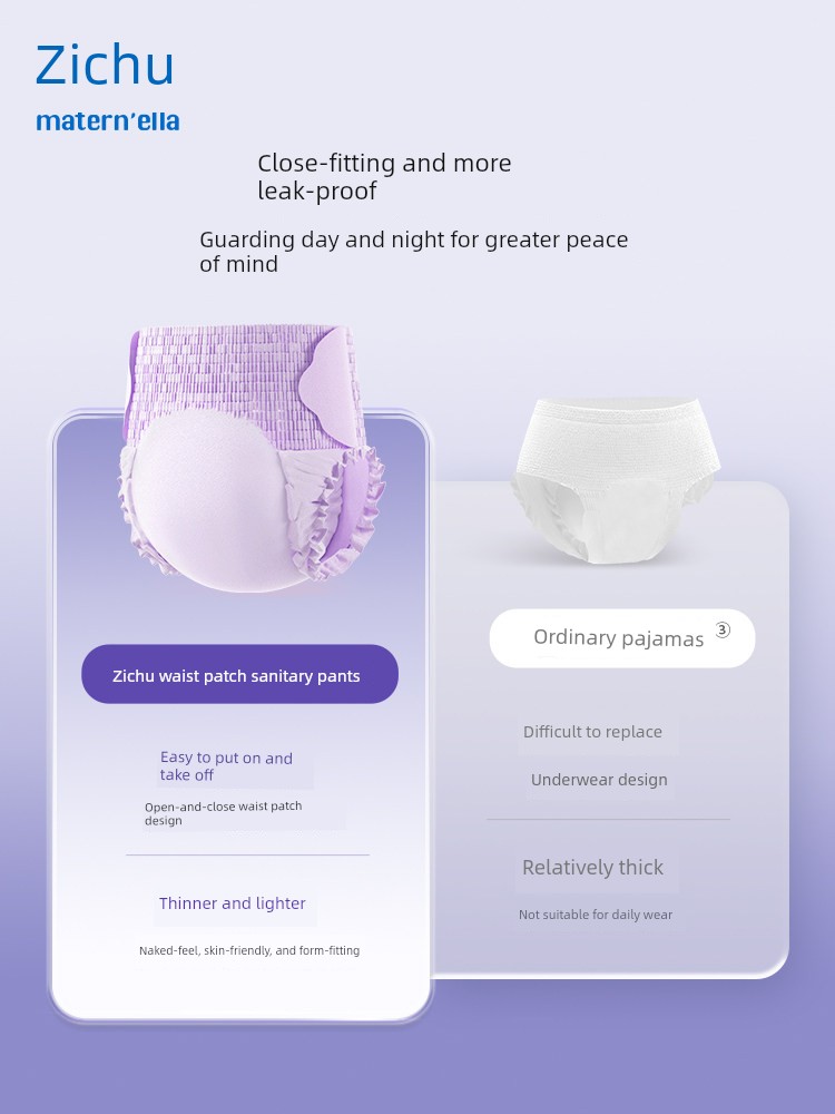 Maternity Sleep Pants Postpartum Sanitary Napkins Pull-Up Pants for Mothers Special Menstrual Pads Leak-Proof Comfort Pants for Expelling Lochia — 3