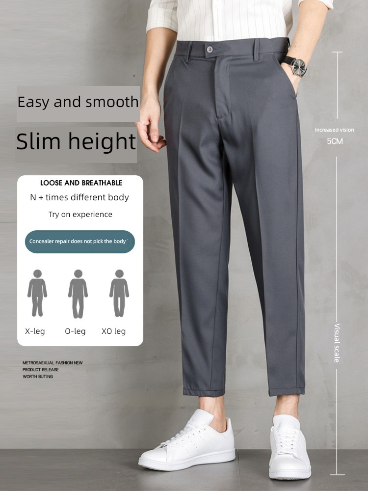Spring and Autumn Nine points Men's style business affairs Plush suit trousers