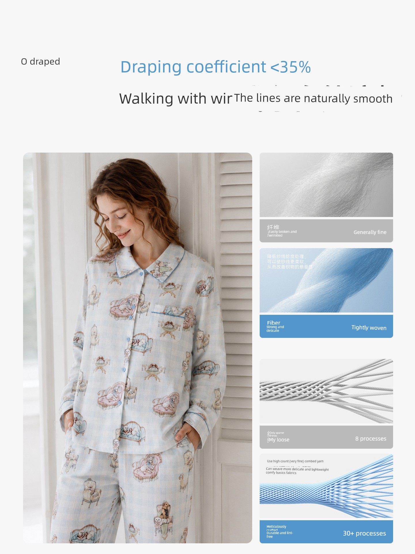 Tugtug Cotton Gauze Maternity Pajamas Autumn Thin Nursing Sleepwear Gauze Maternity Sleepwear Bamboo Cotton Sweat-Absorbent Home Wear Set — 4