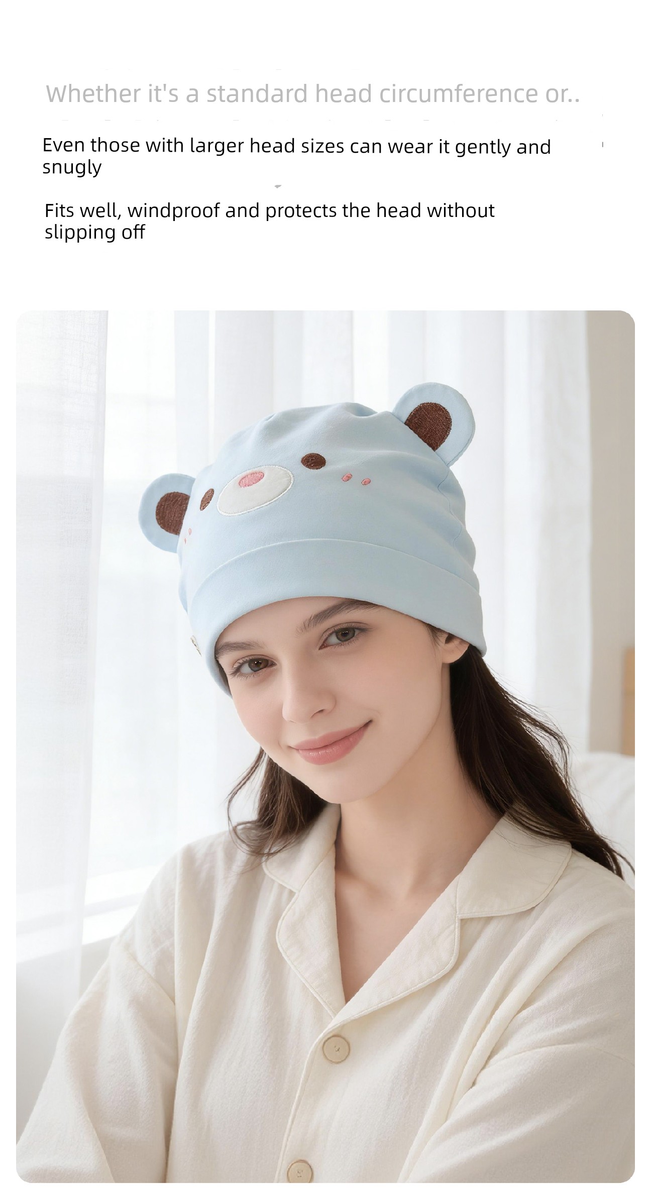 Maternity Headband That Doesn'T Squeeze the Head, Postpartum Forehead Protector, Autumn and Winter Pure Cotton Sweat-Absorbing Headscarf for Large Head — 3
