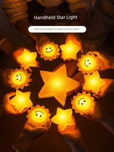 Hand-Held Small Star Light-Up Bracelet Prop, Five-Pointed Star for Stage Performance, Chorus, Kindergarten, May Day Perf