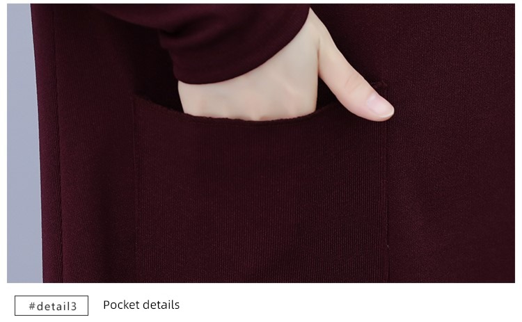 Medium length Half high collar fashion Inner lap knitting sweater