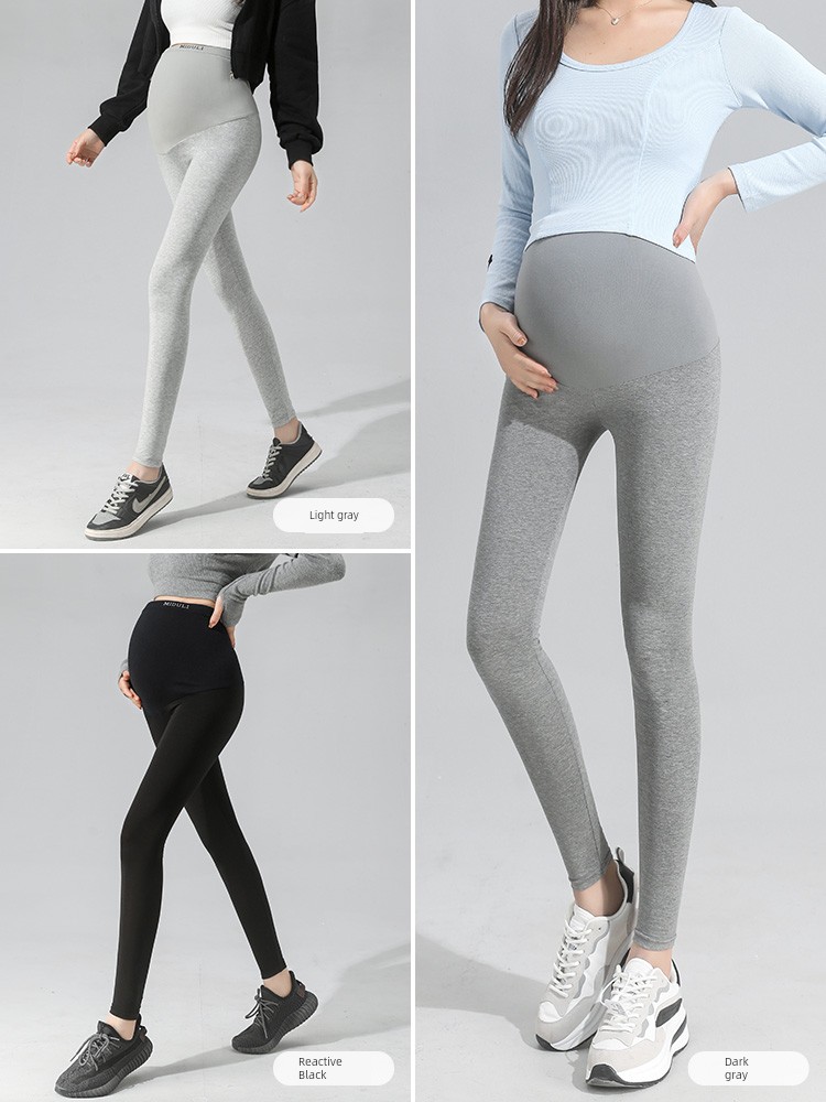 Pure Cotton Yoga Fleece-lined plus Size Autumn Dress Maternity Leggings — 2