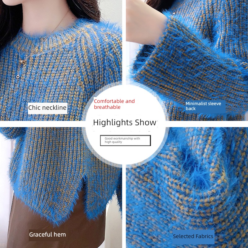 Inner lap Imitation mink 2022 easy ma'am sweater