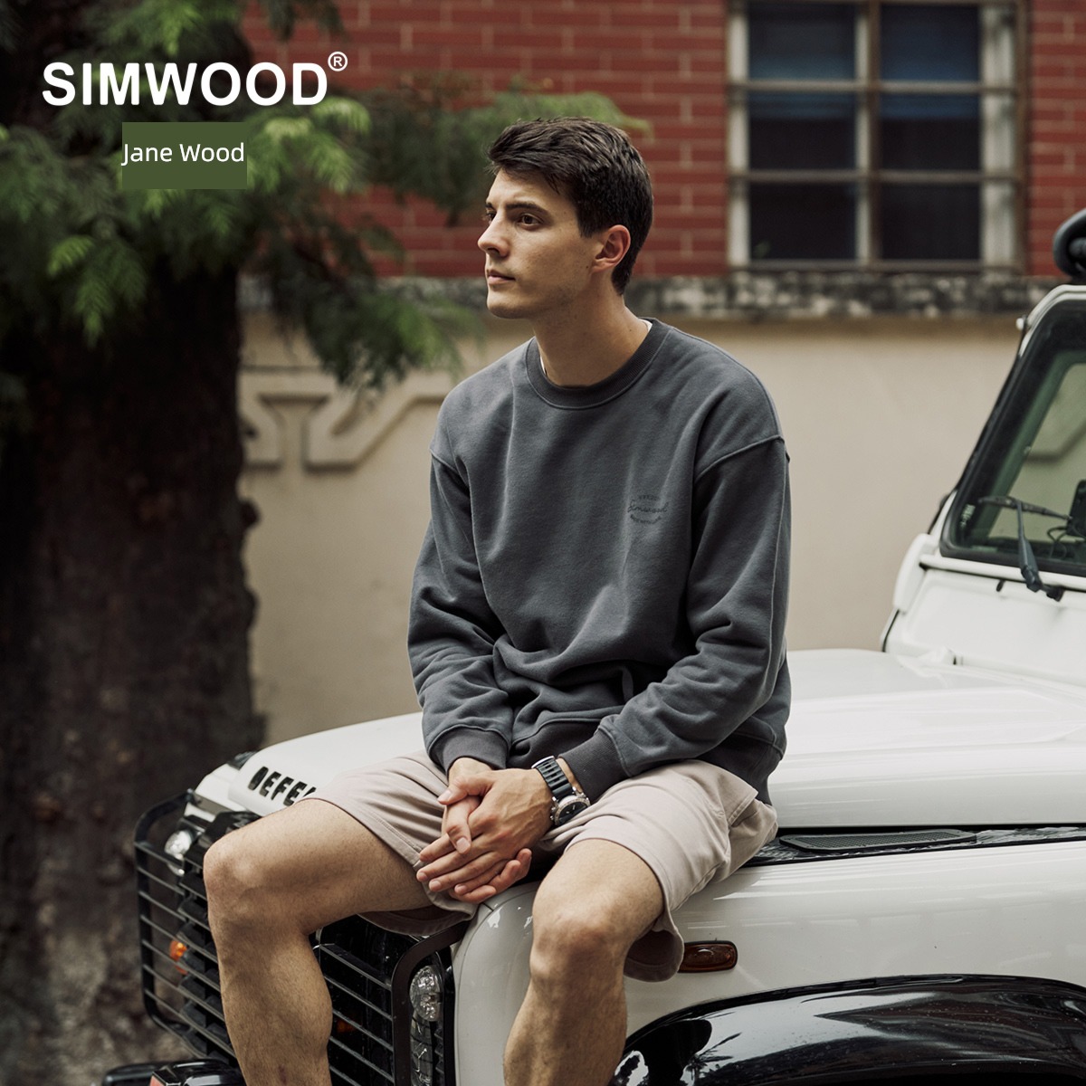 Simwood easy 390g carbon mill Round neck Sweater