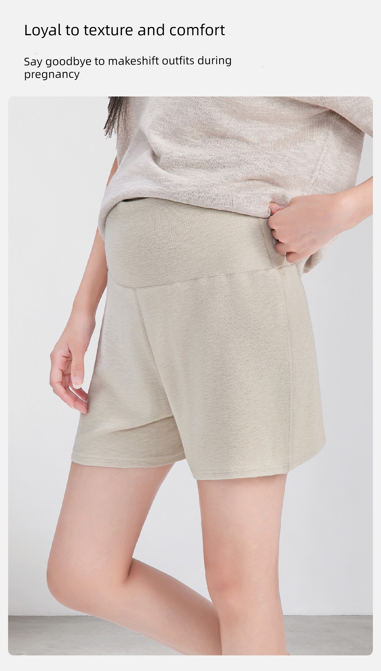 Yeehoo Maternity Shorts, Summer Thin Style, Stretchy, Suitable for Early, Mid, and Late Pregnancy, Casual Versatile Maternity Shorts — 7