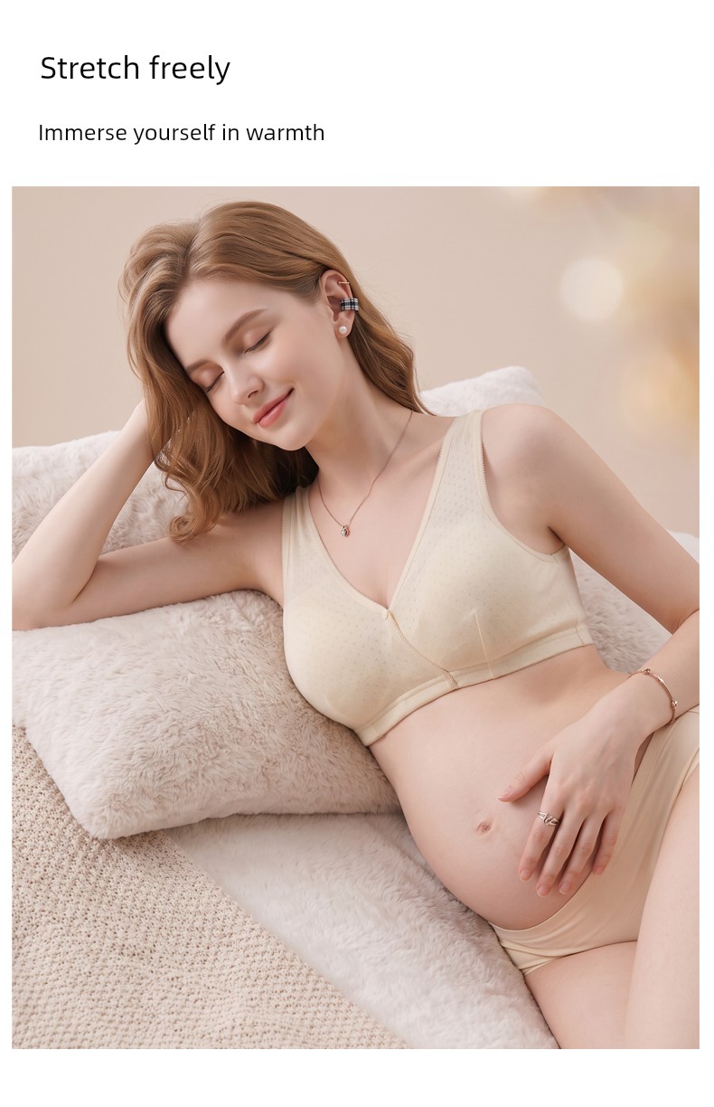 Pure Cotton Nursing Bra, Summer Thin Style, Specially Designed for Postpartum Breastfeeding, Can Be Worn during Pregnancy and Sleep, Vest-Style Bra — 13