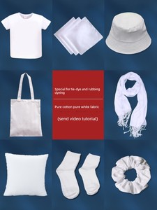 Tie-Dye White Cotton Fabric Kindergarten Square Towel Handkerchief Hair Tie T-Shirt Handmade DIY Material Kit Tool Set