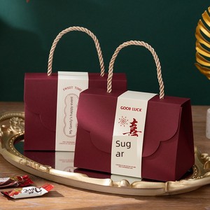 New Style Wedding Candy Box, Chinese-Style Portable Wedding Candy Packaging Gift Box, Engagement Candy Bag, Candy Box