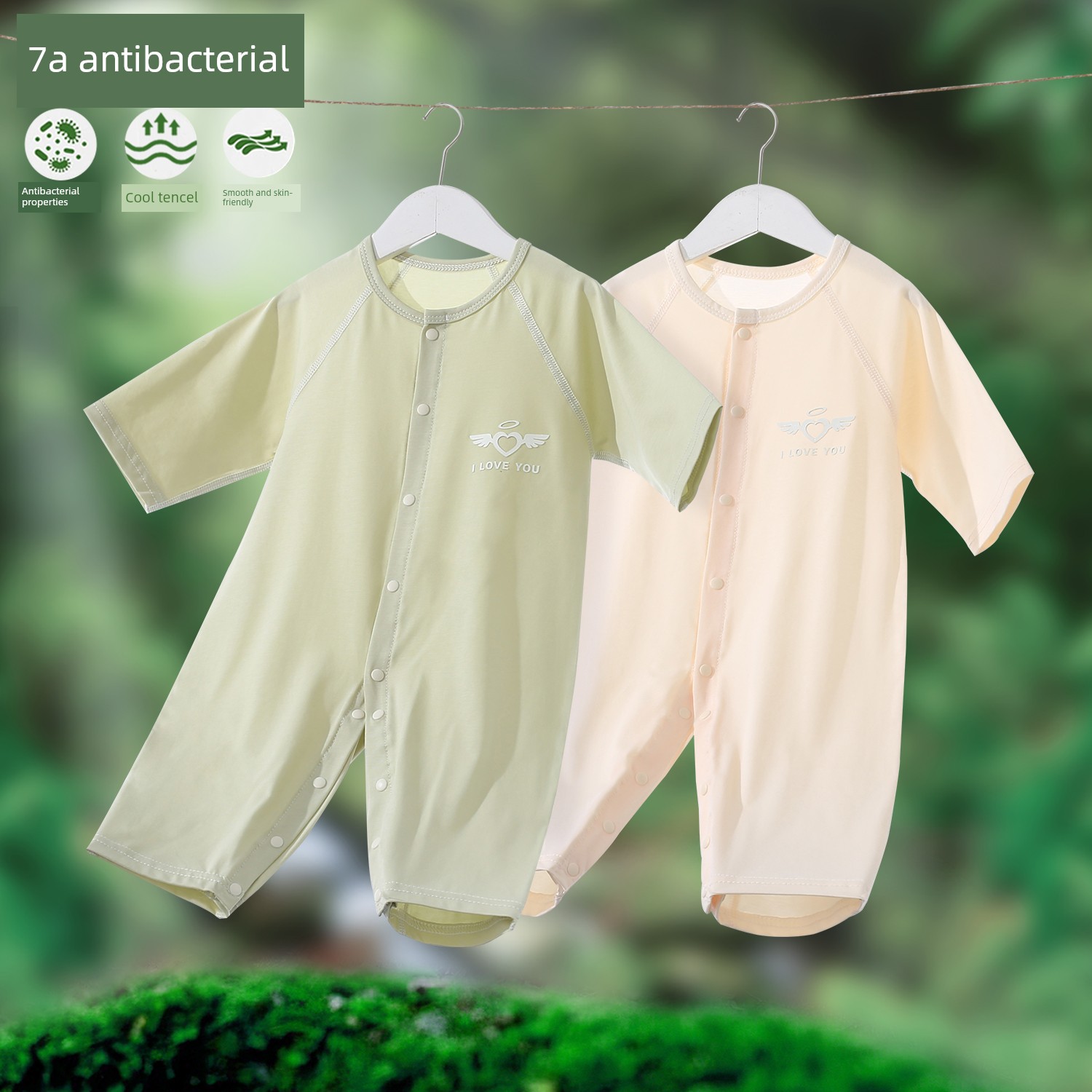 2-Pack Baby Romper Summer Thin Modal Long-Sleeve Pajamas Baby Air-Conditioned Crawling Suit Newborn Onesie — 6