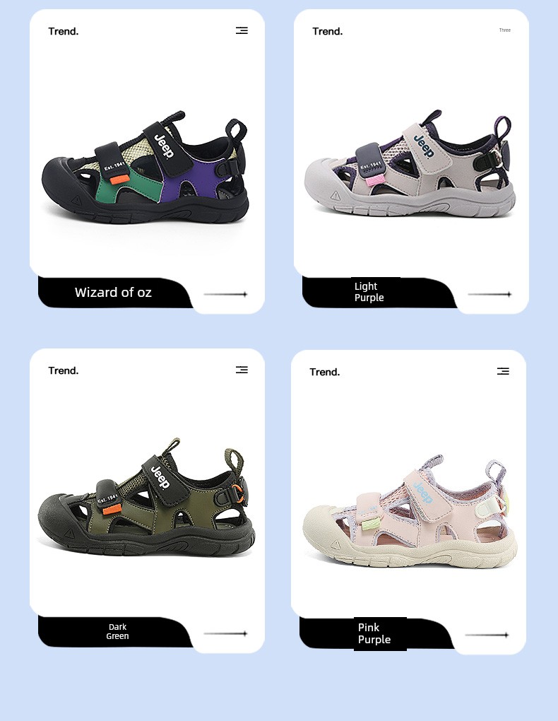 Jeep Children's Closed-Toe Sandals for Boys, Summer Water Shoes, 2026 New Model, Suxi Shoes for Girls, Non-Slip Beach Shoes — 7