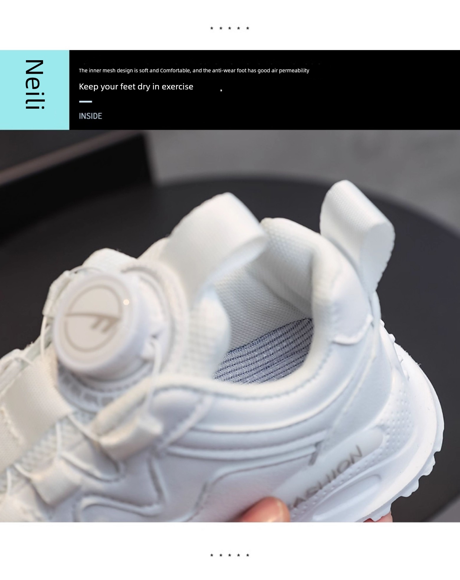 Warrior Kids Campus Rotating Buckle Breathable White Shoes — 12