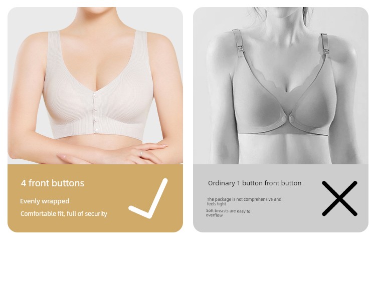 October's Popular Front-Button Maternity Nursing Bra, Anti-Sagging, Postpartum Breastfeeding-Specific Sleep Vest Bra — 8