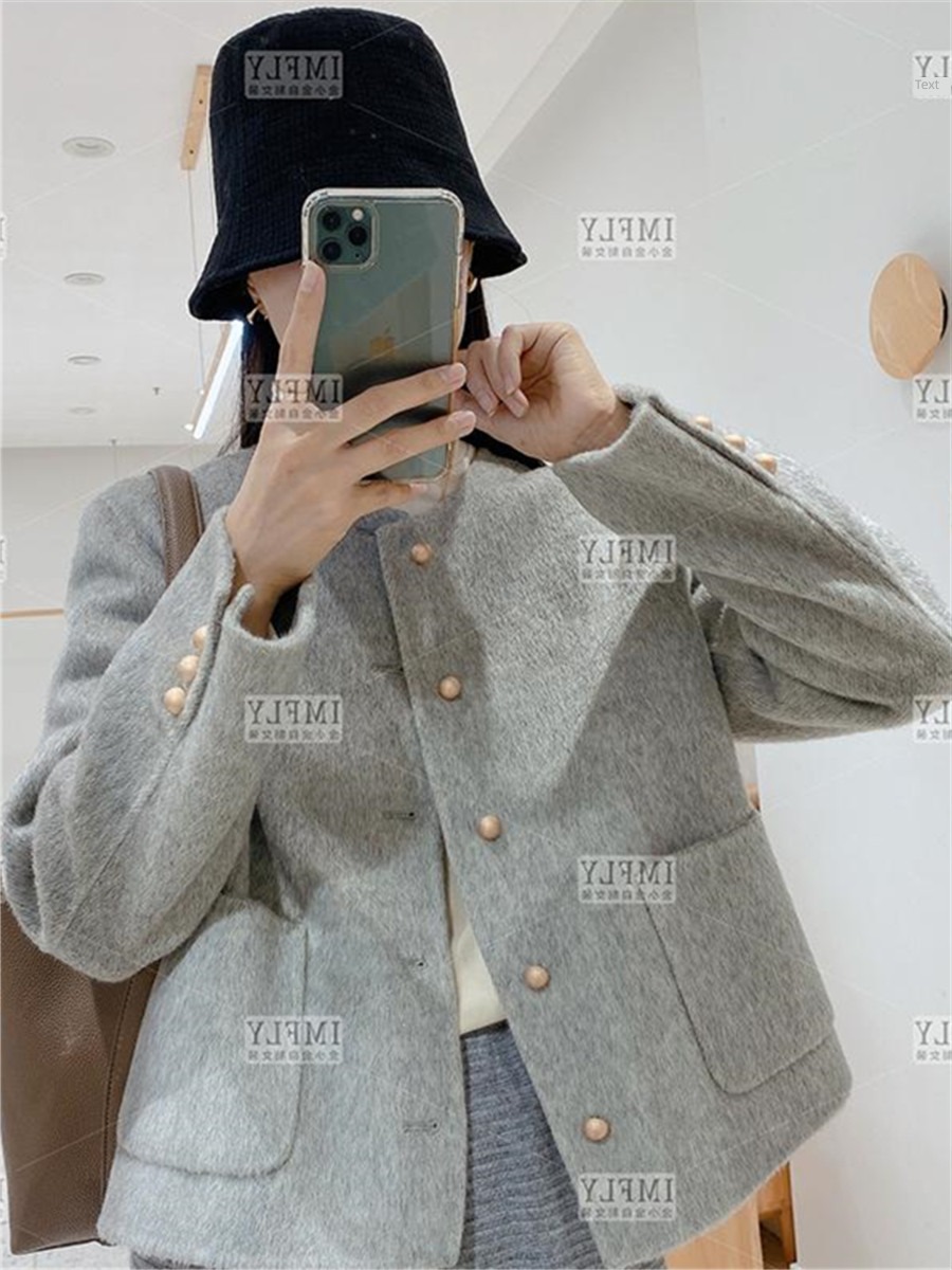 Little fragrance the republic of korea Dongdaemun spring wool loose coat