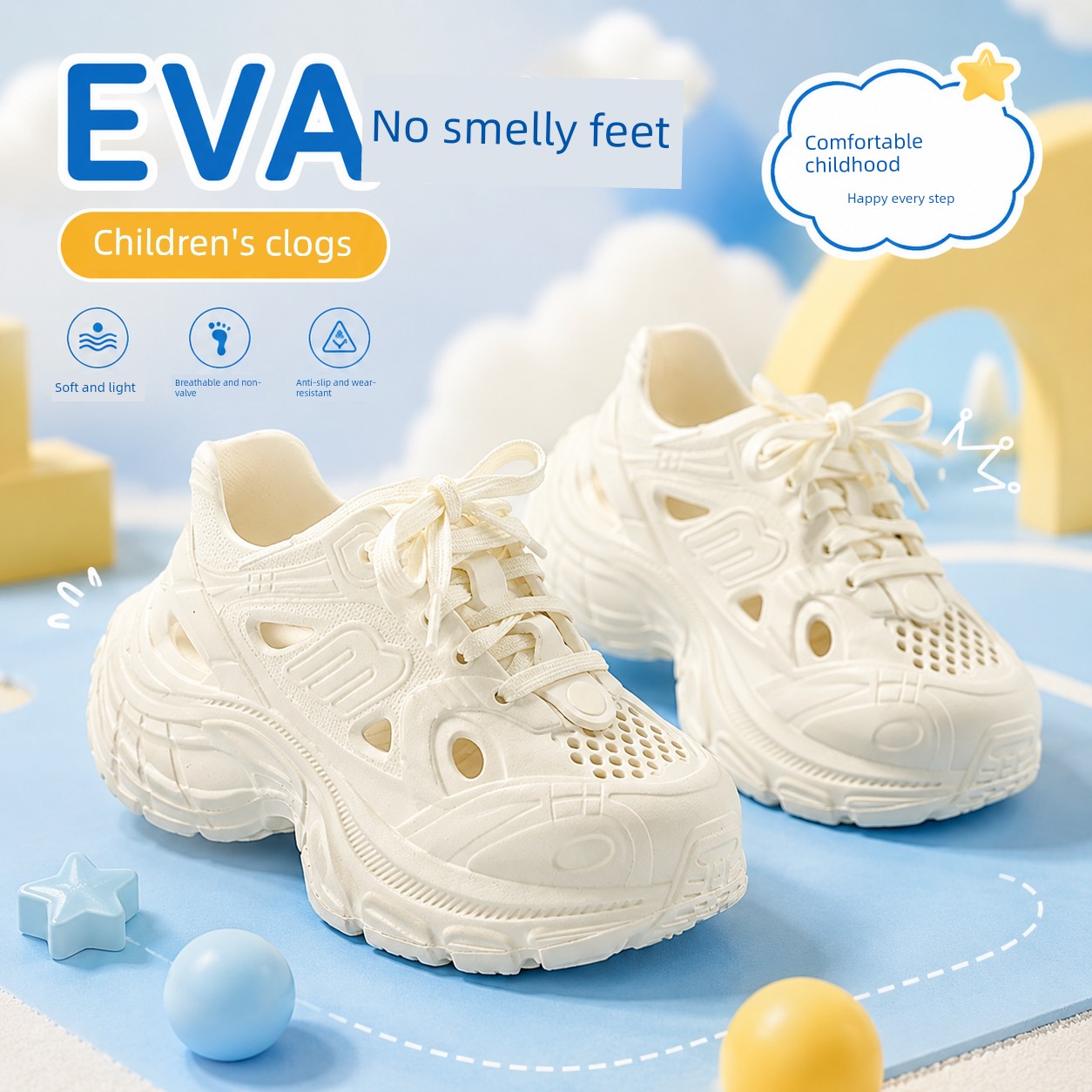 Children's Croc Shoes for Girls 2026 New Summer Outdoor Non-Slip Odor-Resistant Thick-Soled Baby Sandals for Boys and Girls