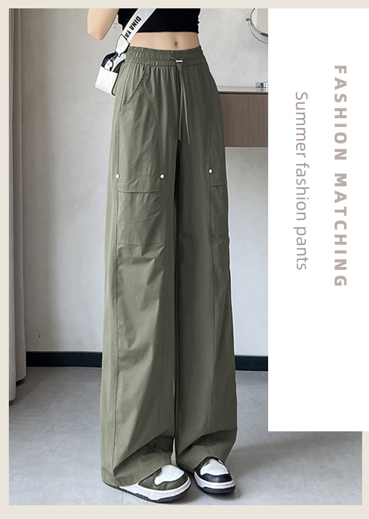 Girls' Summer Cargo Pants Thin Style 2026 New Model Big Girl Casual Pants Youth Straight-Leg Pants Summer Fashion — 3