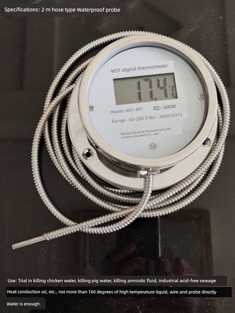 High temperature resistance digital display thermometer industrial grade high-precision fryer oven soup, sugar, plaster, medicinal thermometer