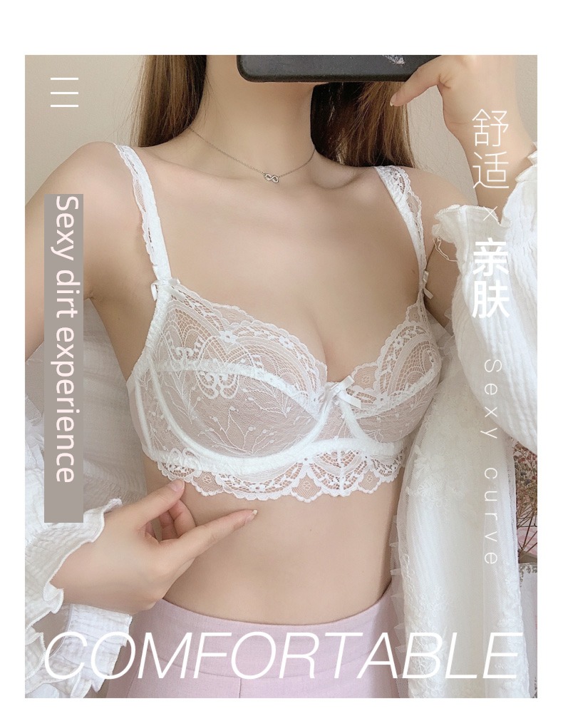 Bras sexy ultrathin paragraph Full transparency autumn Lace