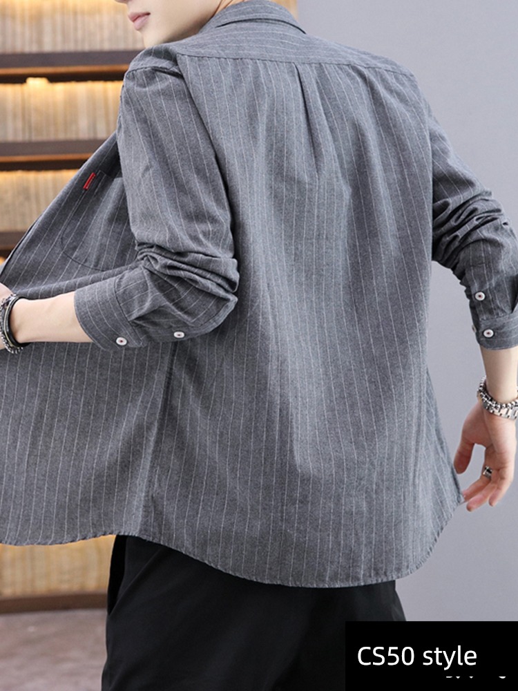 Inch shirt Long sleeve Plush black teenagers man shirt