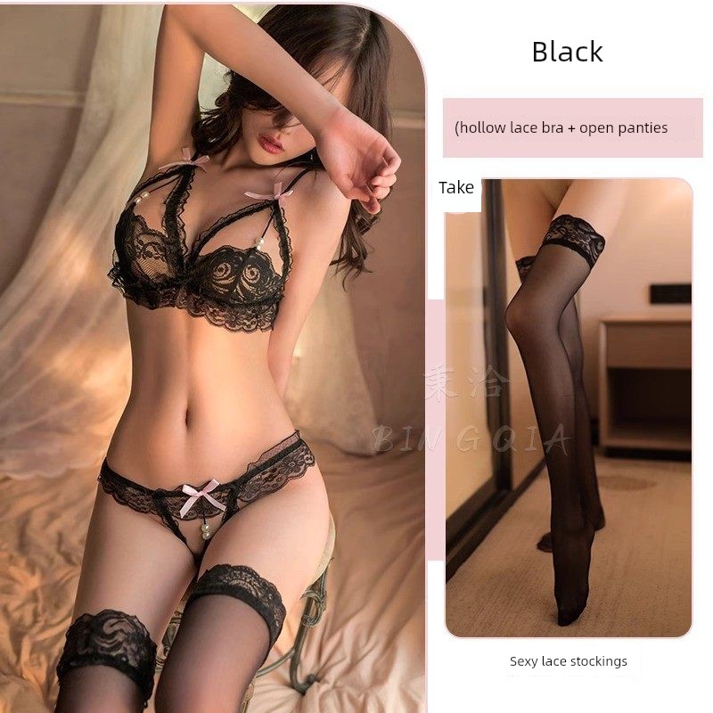 Pearl Underwear for Women, a New Lace Thong with 8mm Double-Row Large Pearls and a Pearl Necklace — 1