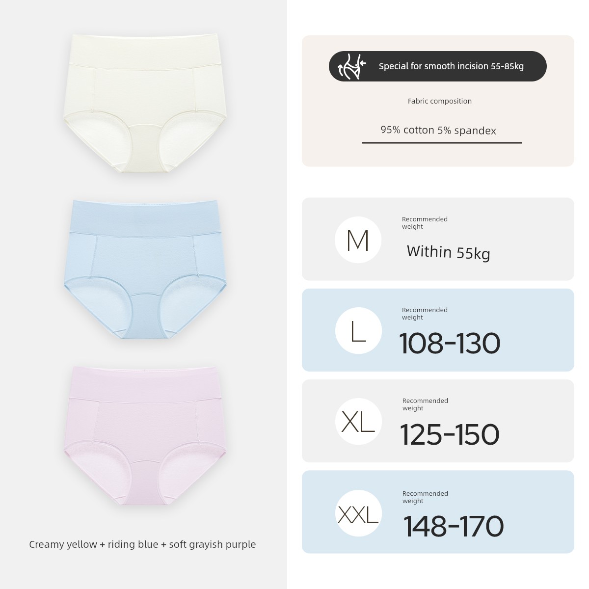 Jq Jingqi Postpartum High-Waisted Cotton Panties, Non-Abrasive, Extended Crotch, Tummy Control, Specially Designed for Cesarean Section during the — 4
