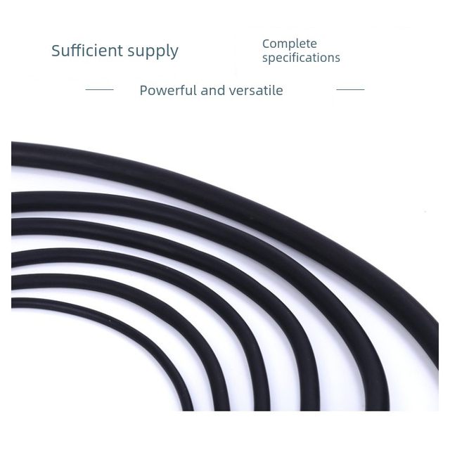 Dingqing rubber round strip black solid rubber rope round oil-resistant rubber strip NBR rubber product seal strip 2-30