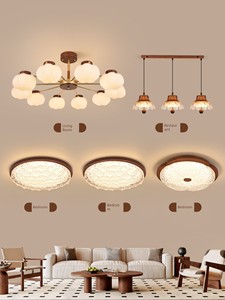 Living Room Lamp, French Cream Style, Modern and Simple, Elegant Bedroom Main Lamp, Whole House Package, Eye-Protecting 