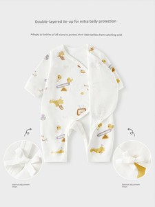 Tongtai Baby Jumpsuit Spring and Autumn Pure Cotton Newborn Clothes Newborn Baby Butterfly Romper Full Moon Outfit