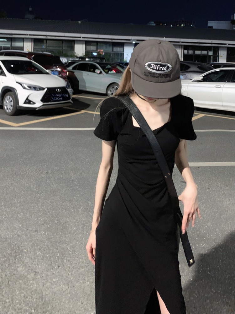 Big size Fat mm temperament summer Irregular Dress