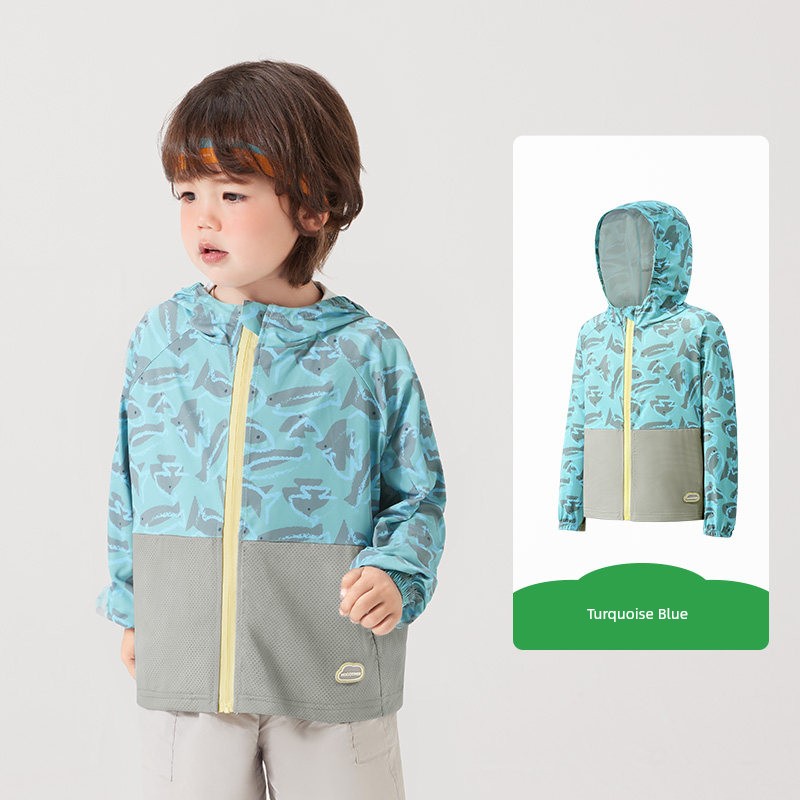 Kk Tree Baby Sun Protection Clothing Children's Summer Original Yarn Sun Protection Clothing Boys and Girls Anti-Uv Cloak Style Jacket — 1
